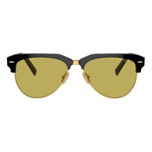NWT MIU MIU SUNGLASSES BLACK GREEN - Picture 3 of 5
